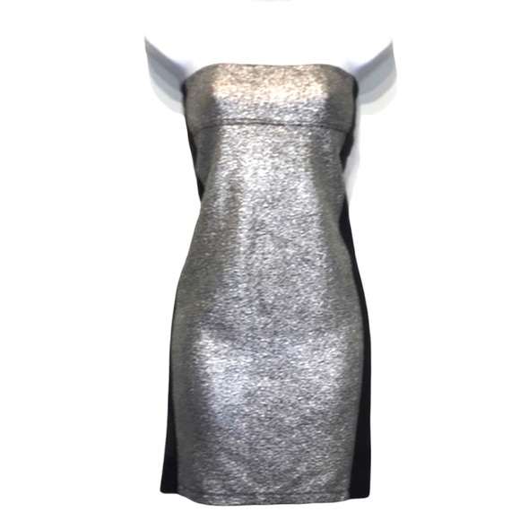 2B Bebe Dresses & Skirts - 2B Bebe Body Avon Silver & Black Tube Dress Sz M
